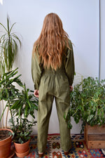 Olive Drab Cotton Jumpsuit