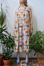 Sheer Gauzy Cotton Floral Dress