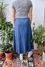 Side Slit Denim Skirt