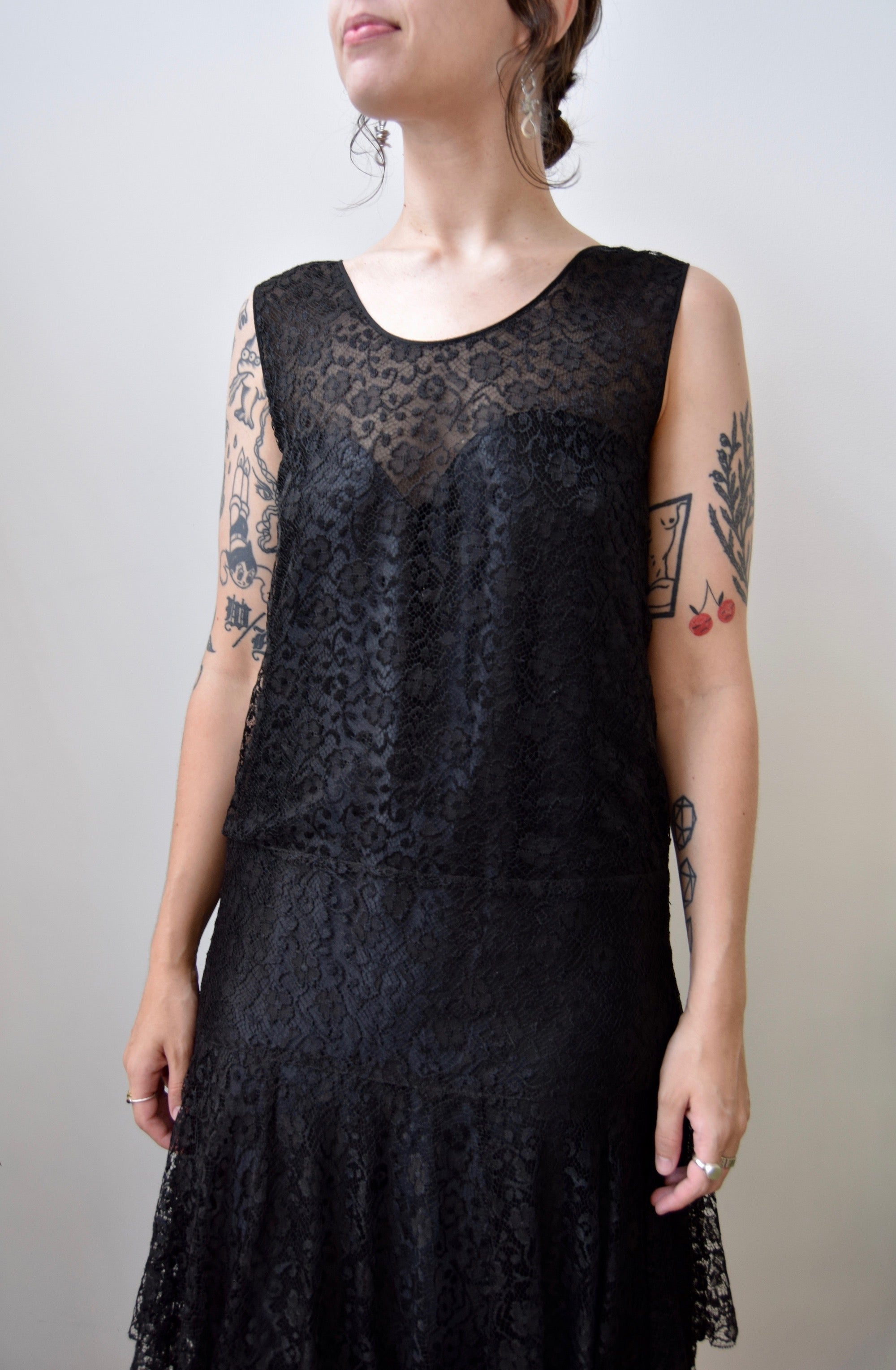Twenties Black Lace Dress