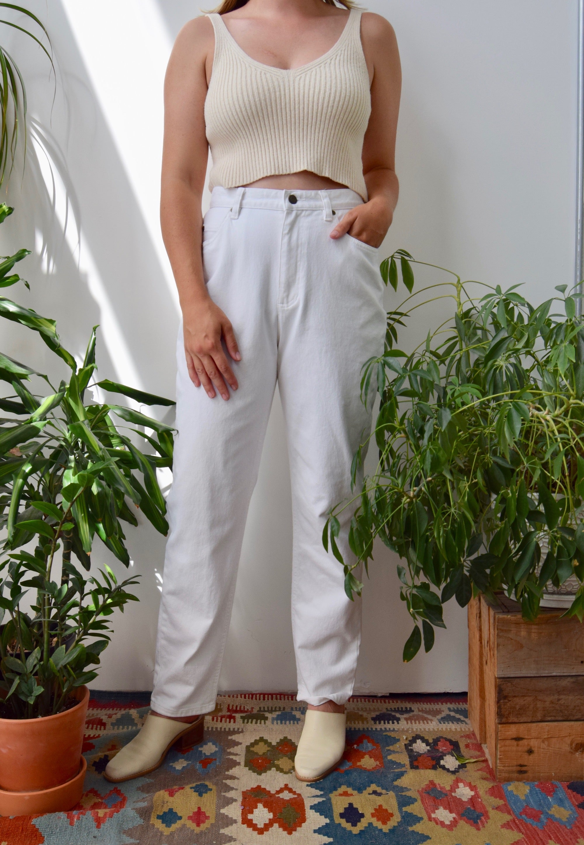 White Casual Mom Jeans