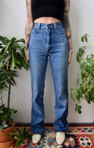 Straight Leg Button Pocket Jeans