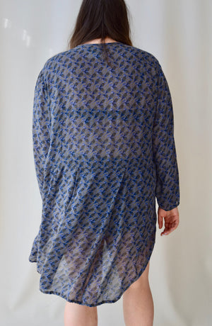 "Flax" Clover Printed Rayon Tunic Dress