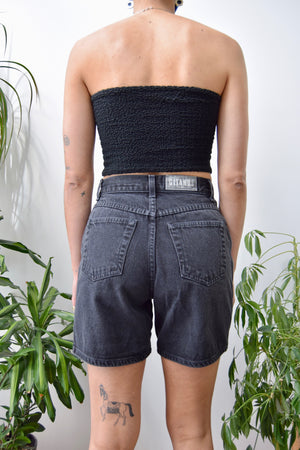 Classic Black Denim Shorts