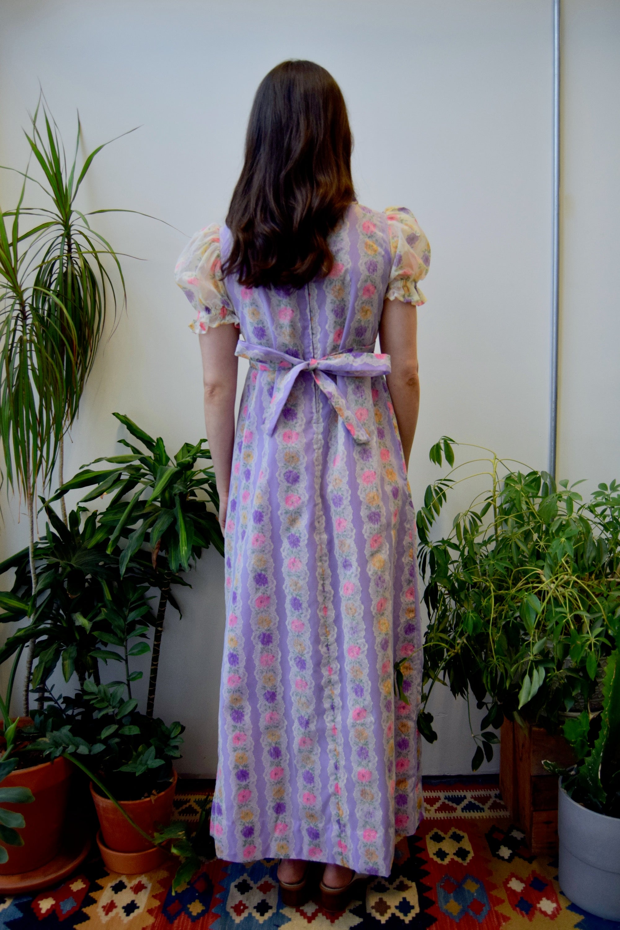 Lavender Lace Print Dress