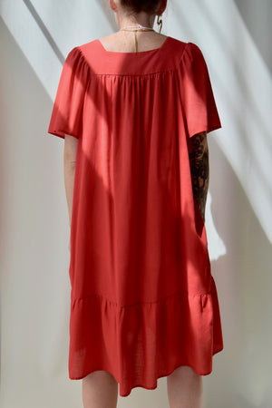 Soft Red Embroidered Dress