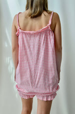 Pink Gingham Beach Romper