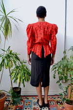 Peplum Contrast Eighties Dress