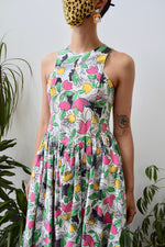 Eighties Cotton Floral Summer Dress