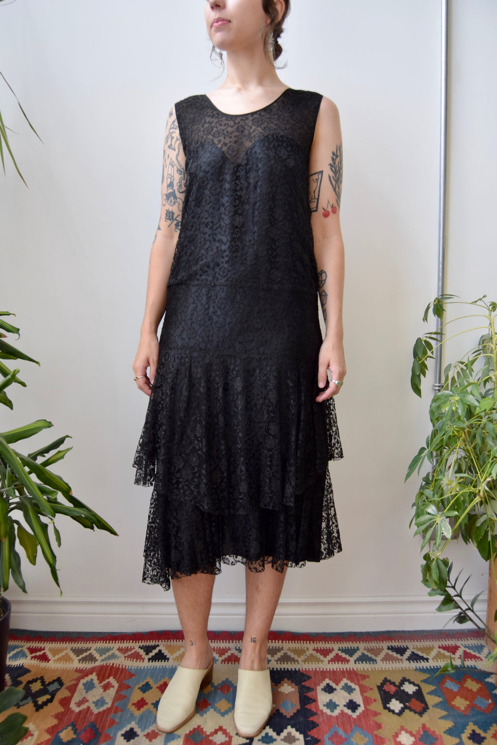 Twenties Black Lace Dress