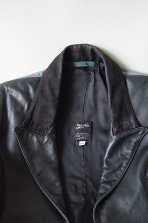 Vintage 90s Jean Paul Gaultier Leather Jacket Punk Grunge Russian