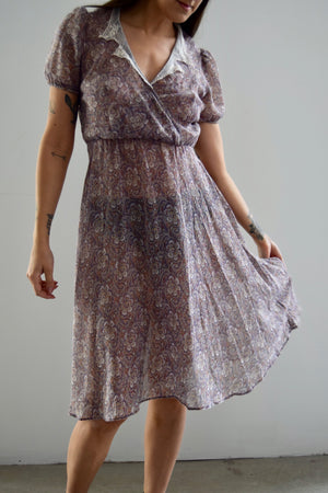 Purple Paisley Soft Sheer Dress