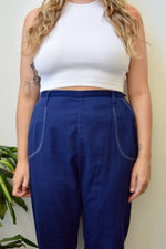Navy Clamdigger Trousers