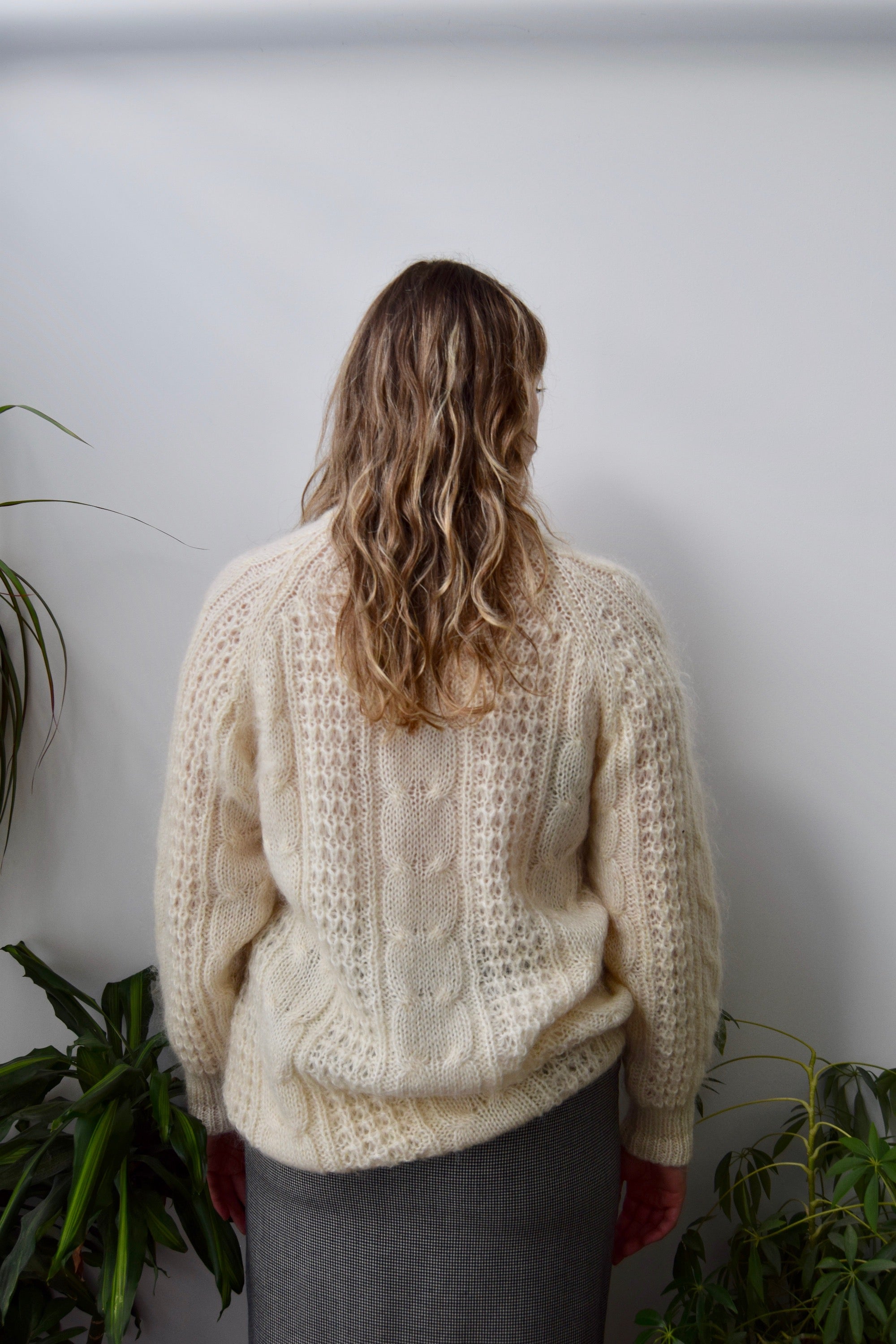 Cream Mohair Blend Sweater