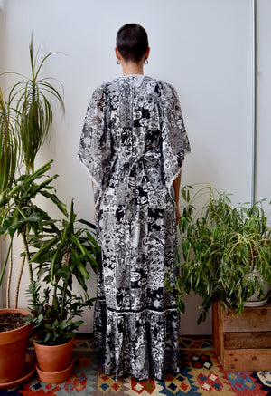 Abstract Patch Kaftan Dress