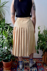 Cream Wool Pleat Skirt