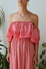 Seventies Picnic Gingham Dress