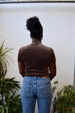 Velour Mock Neck Top