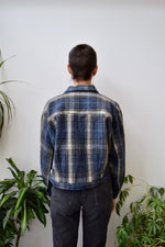 Cropped Blue Plaid Jacket