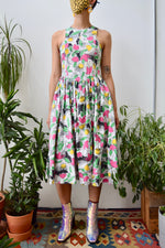 Eighties Cotton Floral Summer Dress