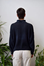 Black Cable Knit Turtleneck