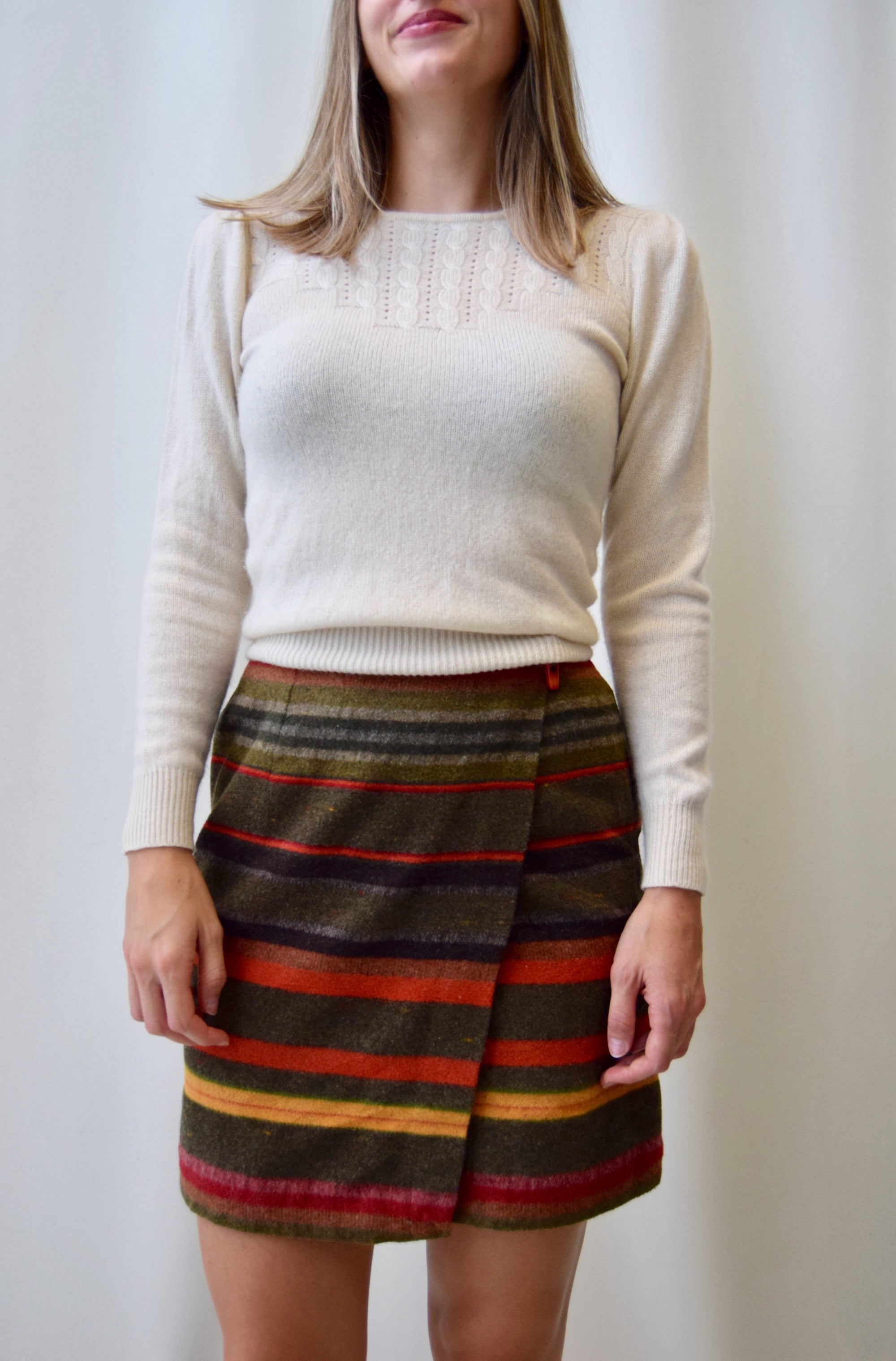 Nineties Blanket Wool Wrap Skirt