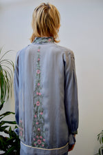 Twenties Periwinkle Embroidered Silk Set