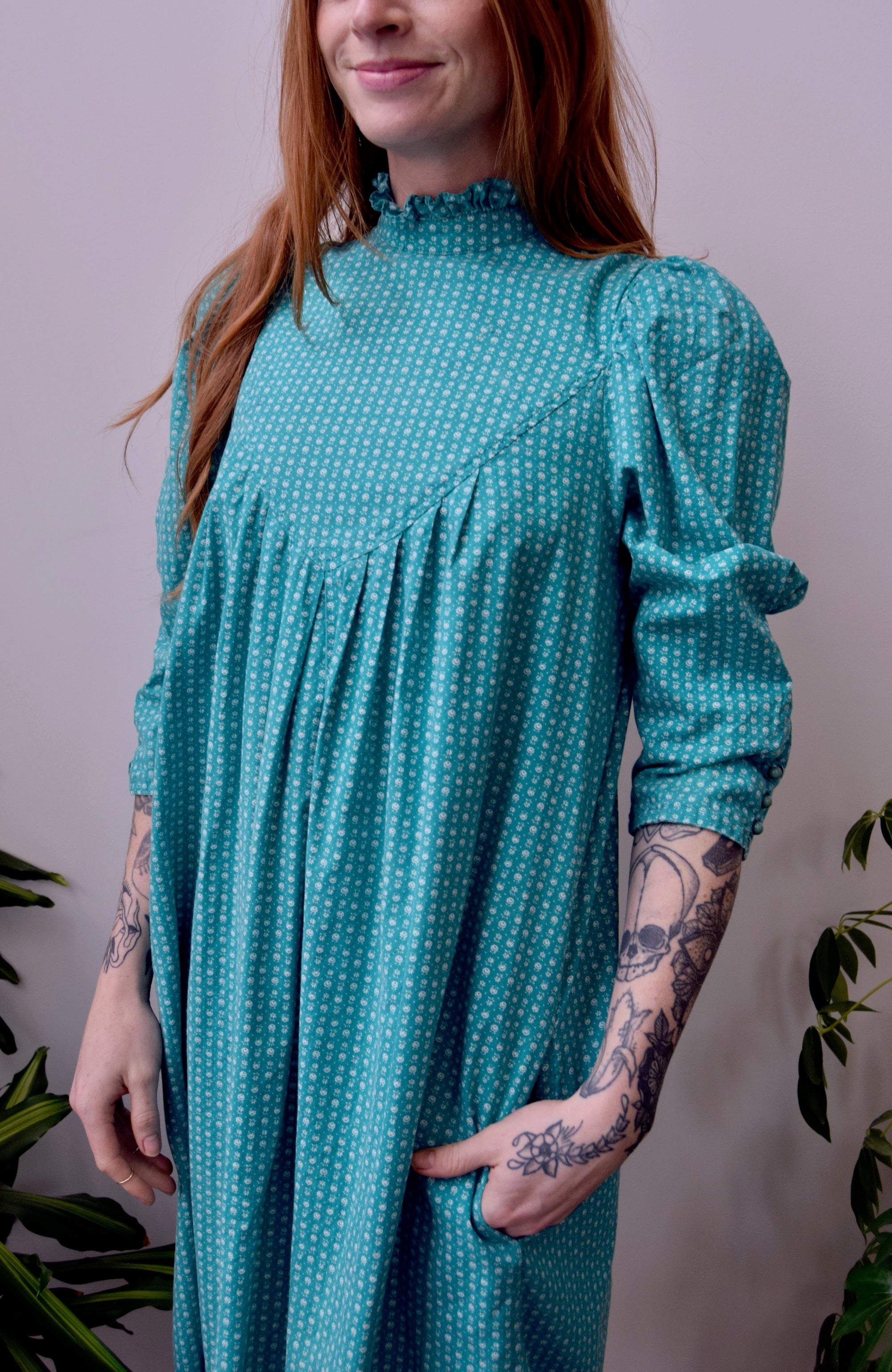 Green Prairie Nightie Dress