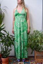 Green Dahlia Print Maxi Dress