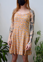 Nineties Floral Rayon Skater Dress