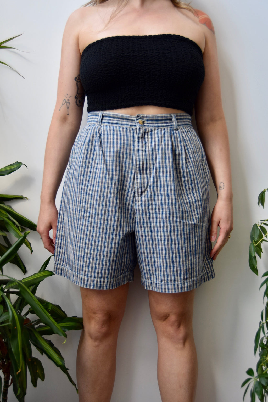 Cotton Plaid Shorts