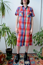 Rainbow Plaid Shirtdress