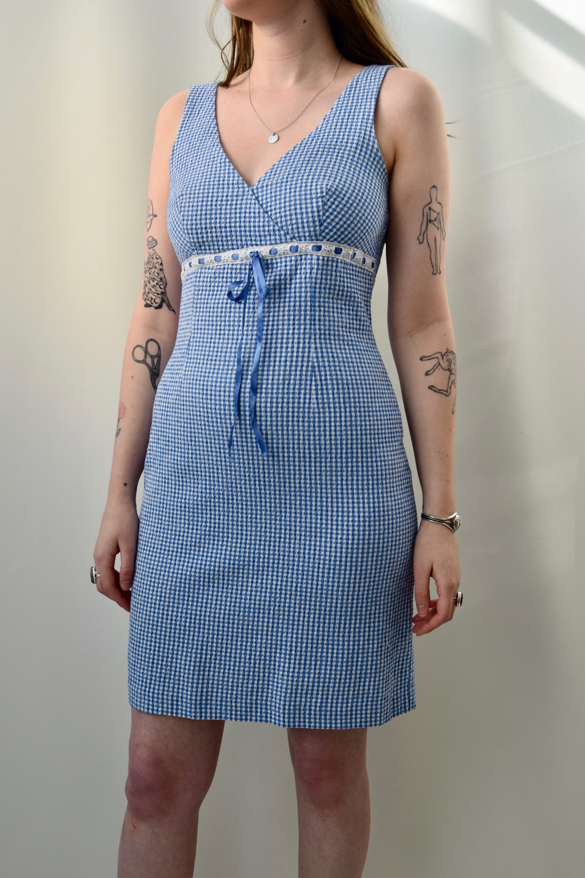 90's Dorothy Blue Gingham Summer Dress