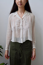 Sailor Collar Gauzy Antique Blouse