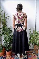 Forties Floral Peplum Taffeta Gown