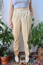 Sand Linen Blend Trousers