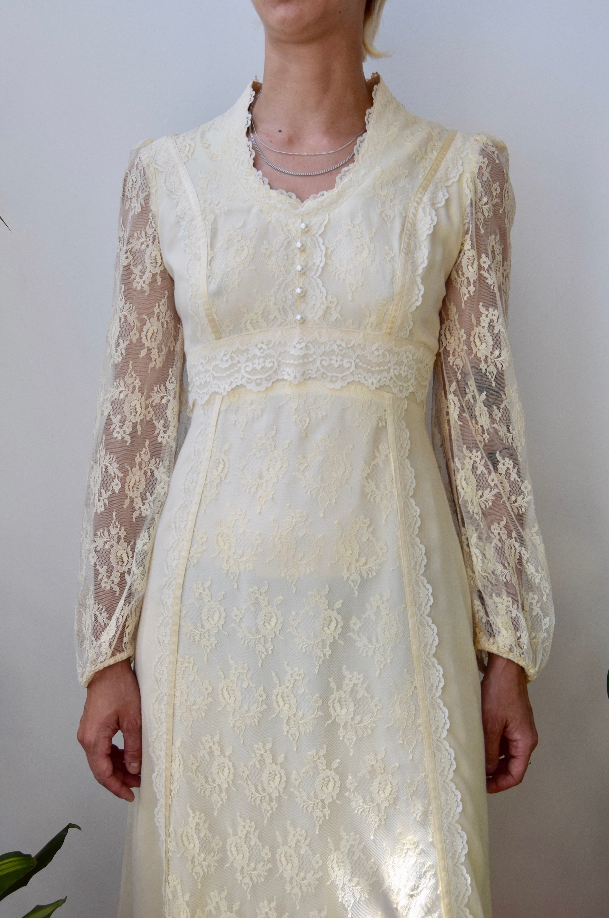 Cream Lace Renaissance Gown