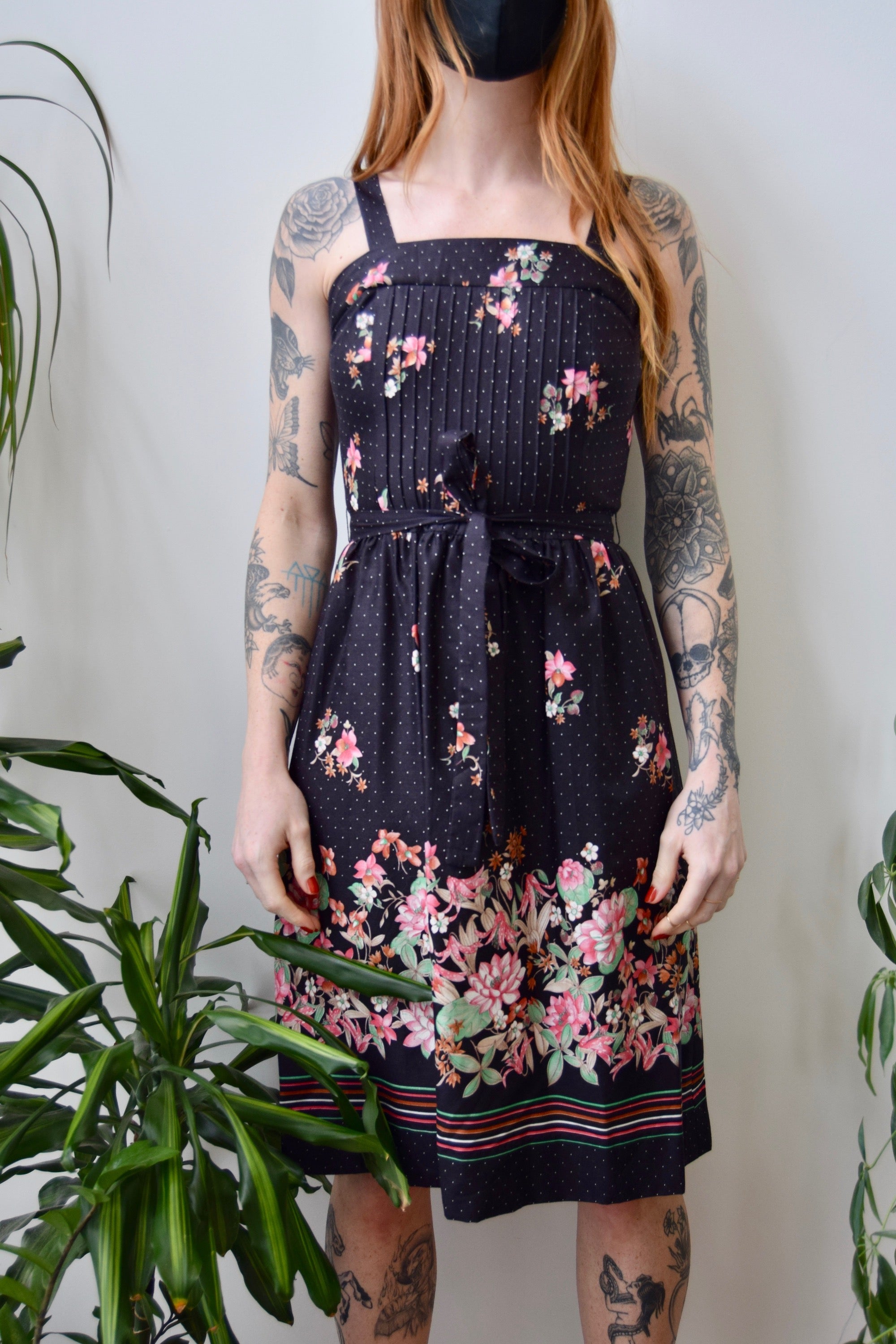 Seventies Polka Dot Floral Summer Dress