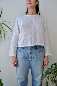 Gauzy White Linen Blouse