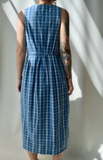 Denim Gingham Maxi Dress