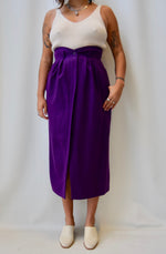 Alfred Sung Violet Wool Skirt