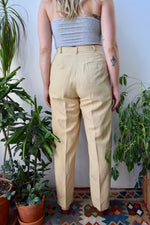 Sand Linen Blend Trousers