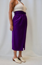 Alfred Sung Violet Wool Skirt