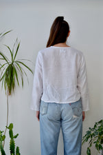 Gauzy White Linen Blouse