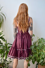 Seventies Cranberry Calico Gunne Sax Dress