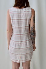 Pink Pearl Plaid Dress