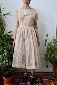 Fifties Flocked Blush Dress