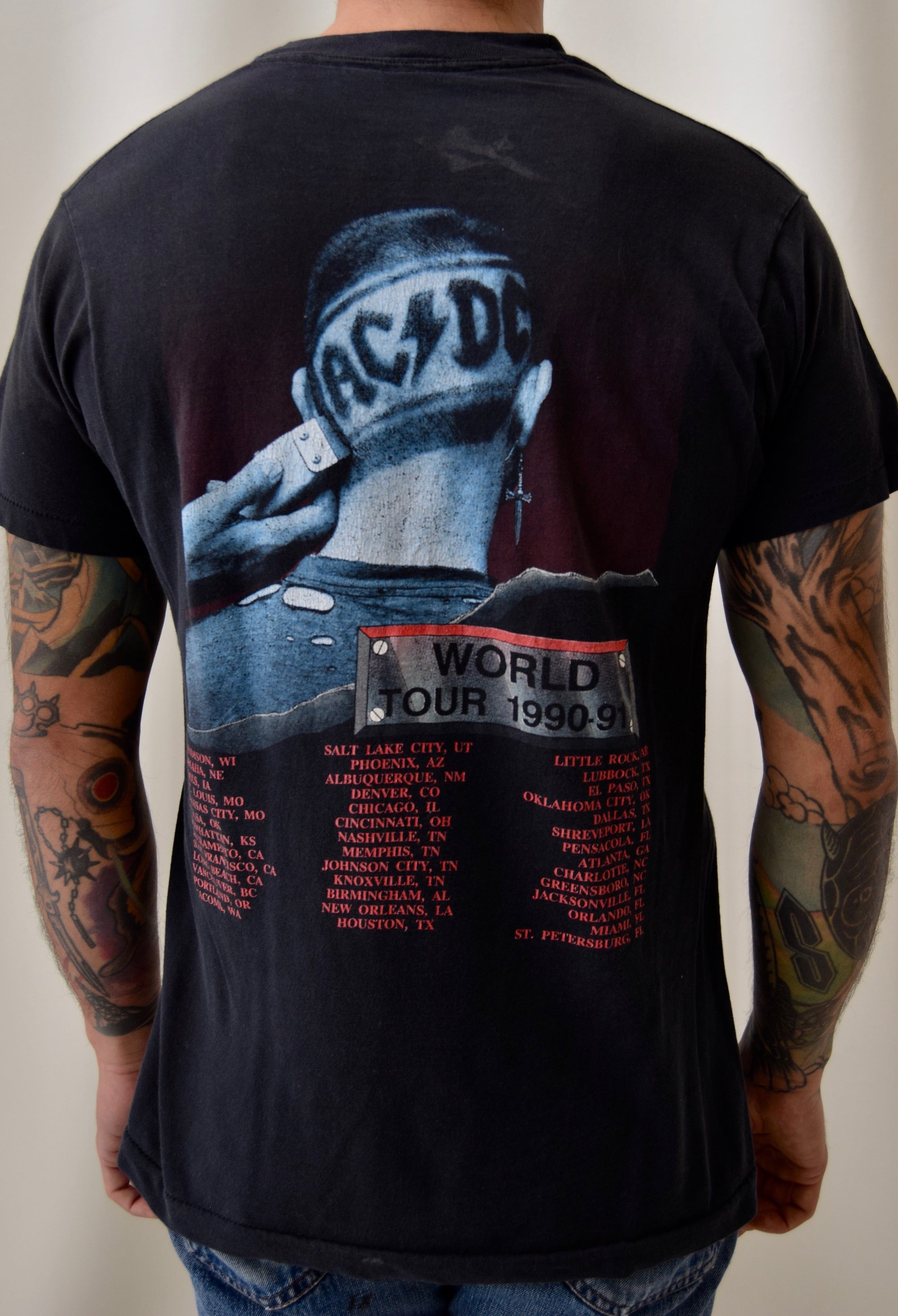 1990-1991 AC/DC "The Razors Edge" World Tour T-shirt