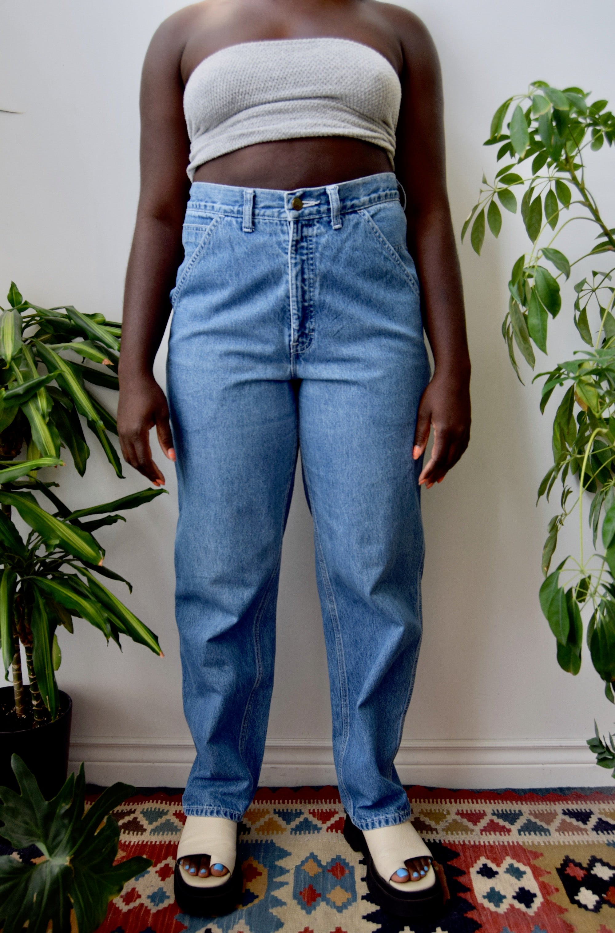 Vintage 80s Plus Size Deadstock Mom Jeans, High Waisted Tapered