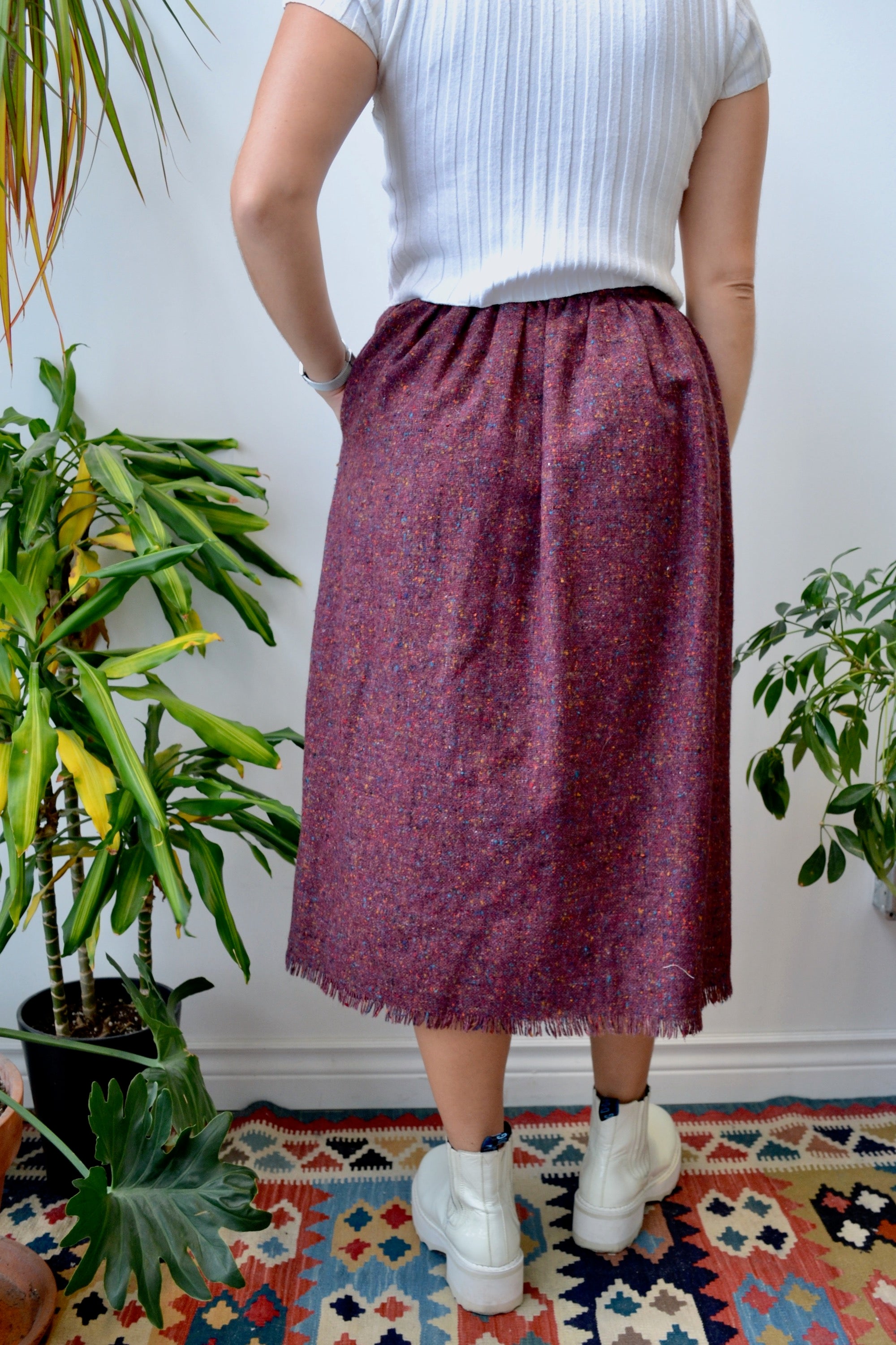 Seventies Speckled Tweed Skirt